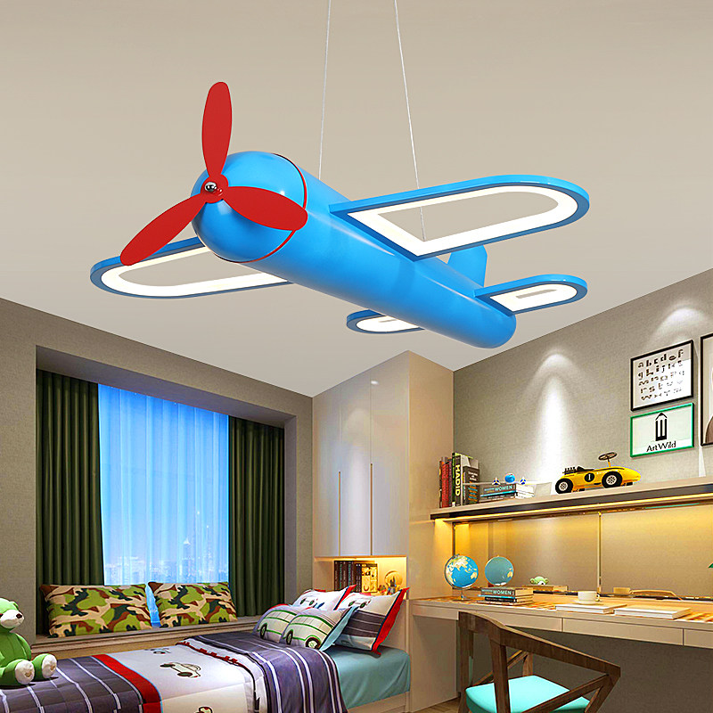 Baby Nursery Boy - Lámpara Colgante Creativa de Avión Azul