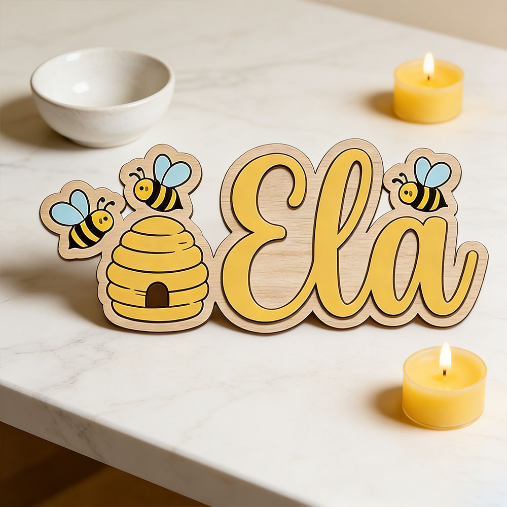 Baby Nursery Decor Girl - Letrero de Madera Personalizado con Nombre