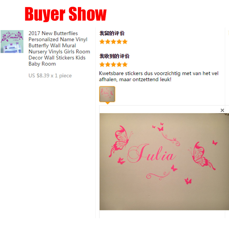 Vinilo de mariposas con nombre - Baby Nursery Decor Girl reseña y precio