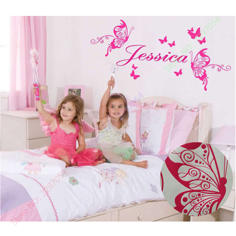 Vinilo de mariposas con nombre - Baby Nursery Decor Girl reseña y precio